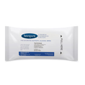 TekniSat 9" x 9" Pre-saturated 70% IPA Polyester Cellulose Wipes, Pouched (TS1PCI70-99)