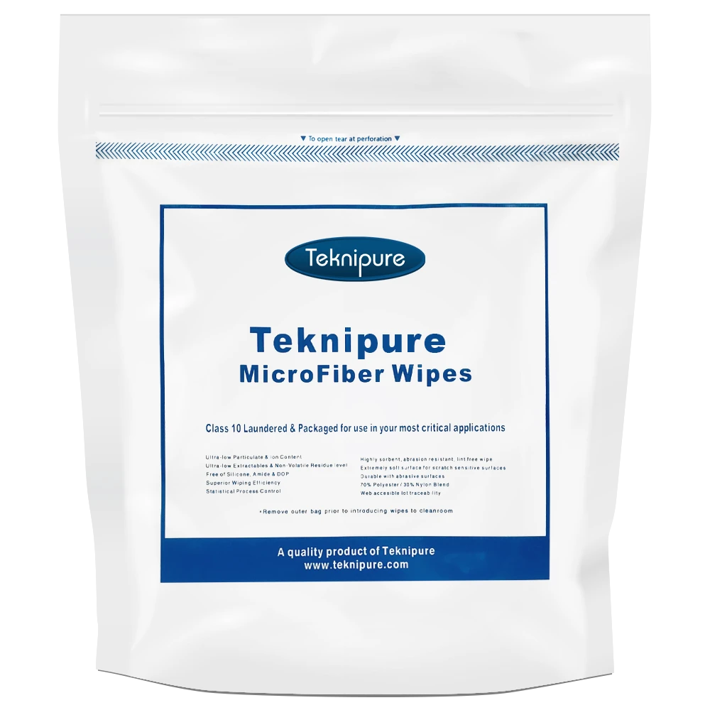 TekniPure Mixed-Weave 12"x 12" Microfiber Wipers with Standard Edge (TC2MFW-12)