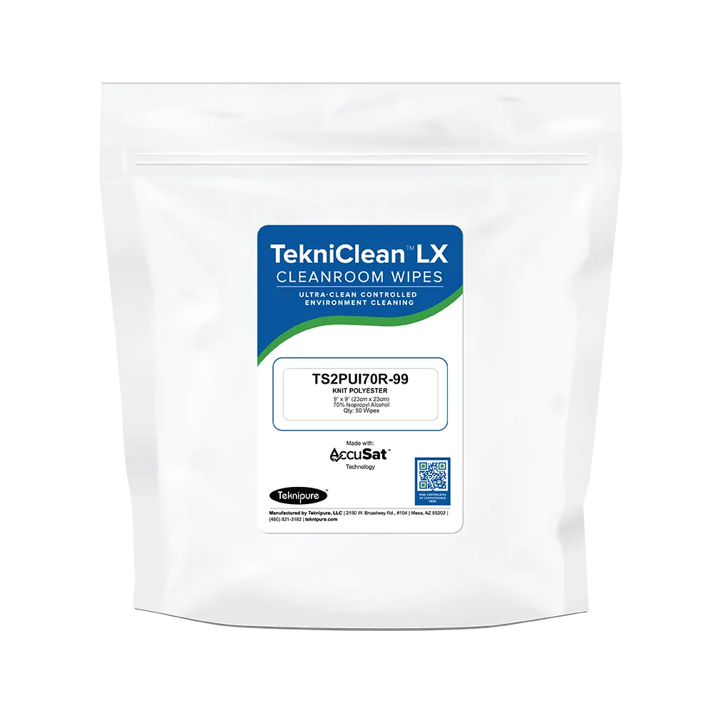 TekniClean LX Cleanroom Wipers with AccuSat: TS2PUI70R-99