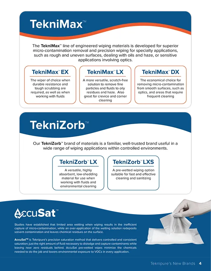 Teknipure TekniMax and TekniZorb Brands
