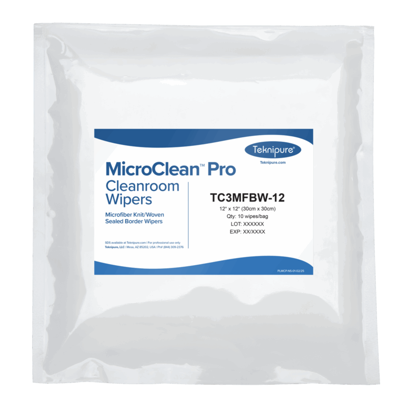 TC3MFBW-12 MicroClean™ Pro Microfiber Sealed Border Wipes, 12"x12"