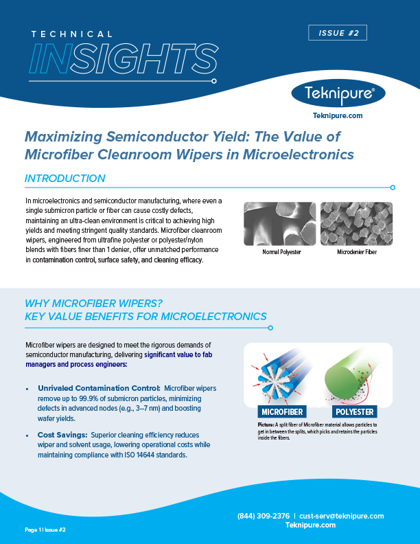 Teknipure Insights #2 Maximizing Semiconductor Yield: The Value of Microfiber Cleanroom Wipers in Microelectronics