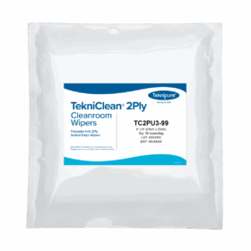 TekniClean® 2Ply Polyester Knit Wiper, Sealed Edge, 9"x9"