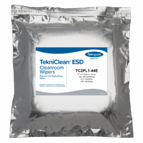 TekniClean® ESD Polyester Knit Carbon Fiber Wiper, Sealed Edge, 4"x4"