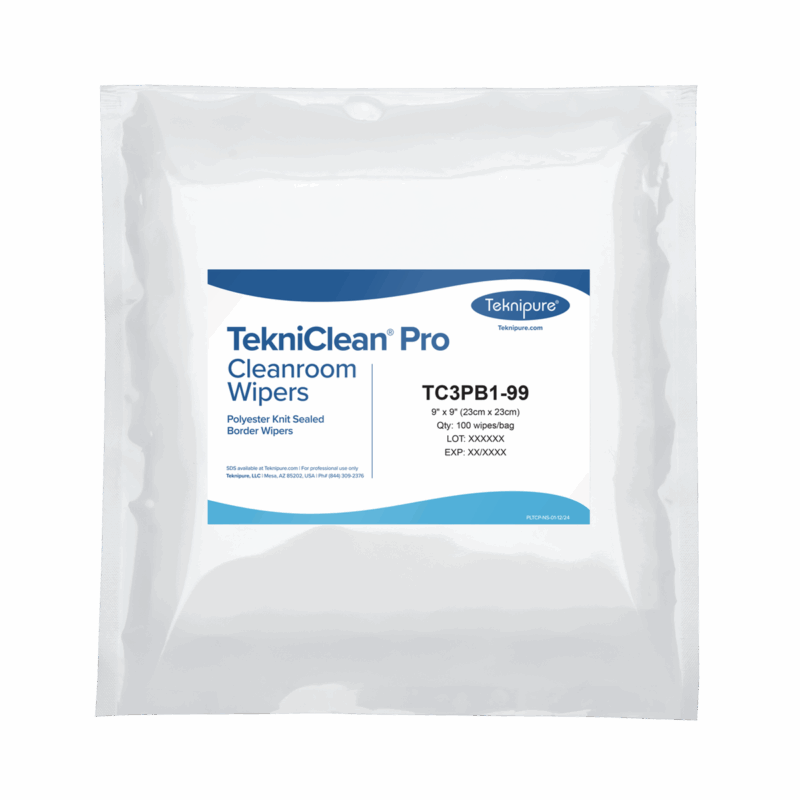 TekniClean® Pro Polyester Knit Wiper, Sealed Border, 9"x 9"