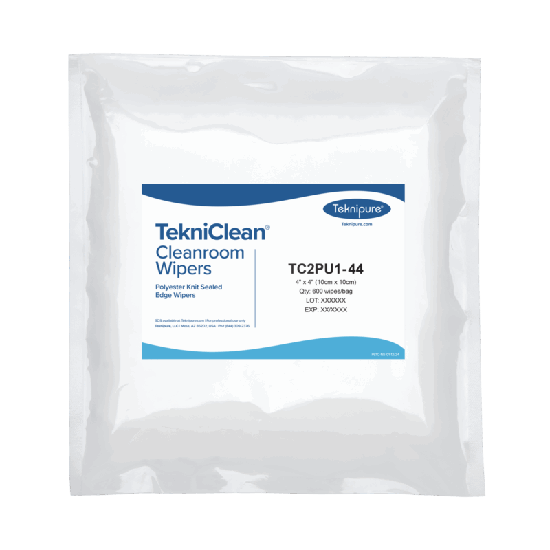 TekniClean® Polyester Knit Wiper, Sealed Edge, 4"x4" TC2PU1-44