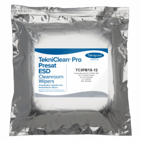 TekniClean® Pro ESD Polyester Knit Wiper, Sealed Border, 12"x 12"