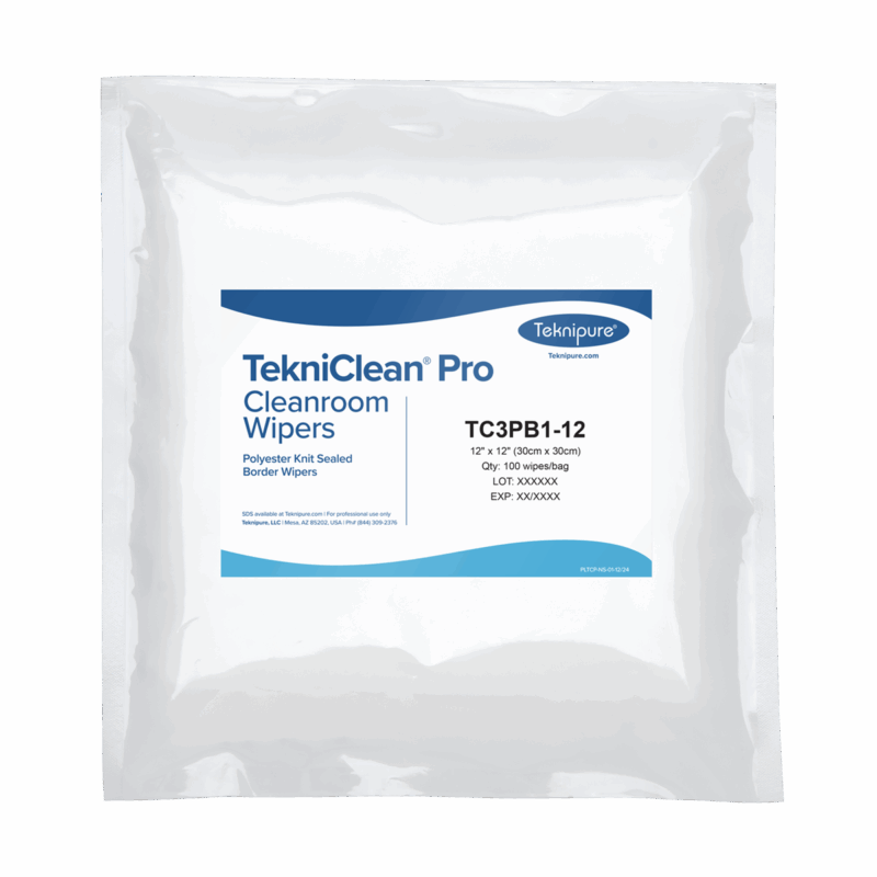 TekniClean® Pro Polyester Knit Wiper, Sealed Border, 12"x 12"