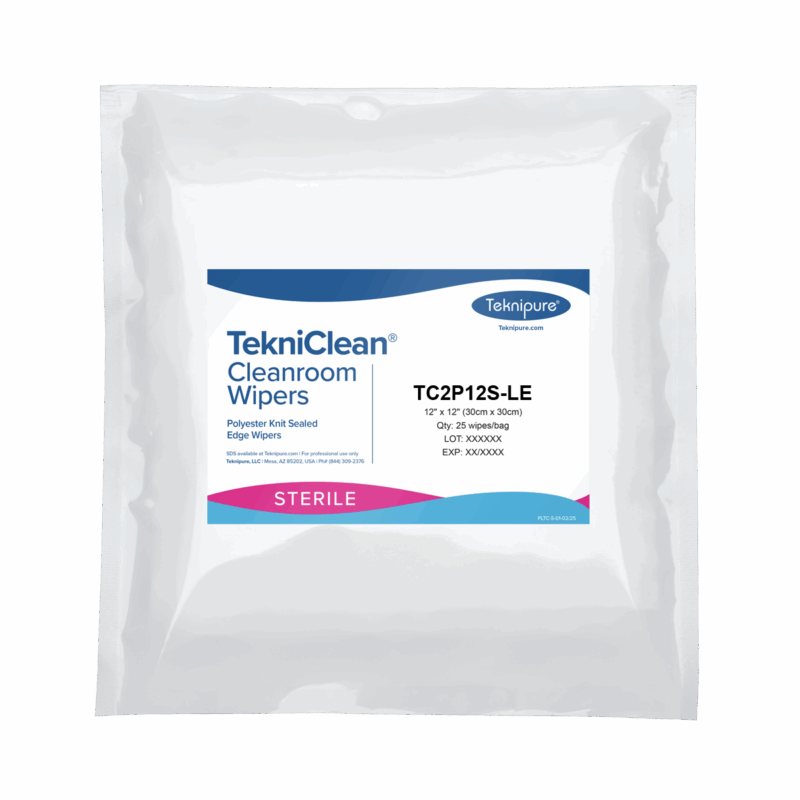 TekniClean® Sterile Polyester Knit Wiper, Sealed Edge, LE, 12”x12”