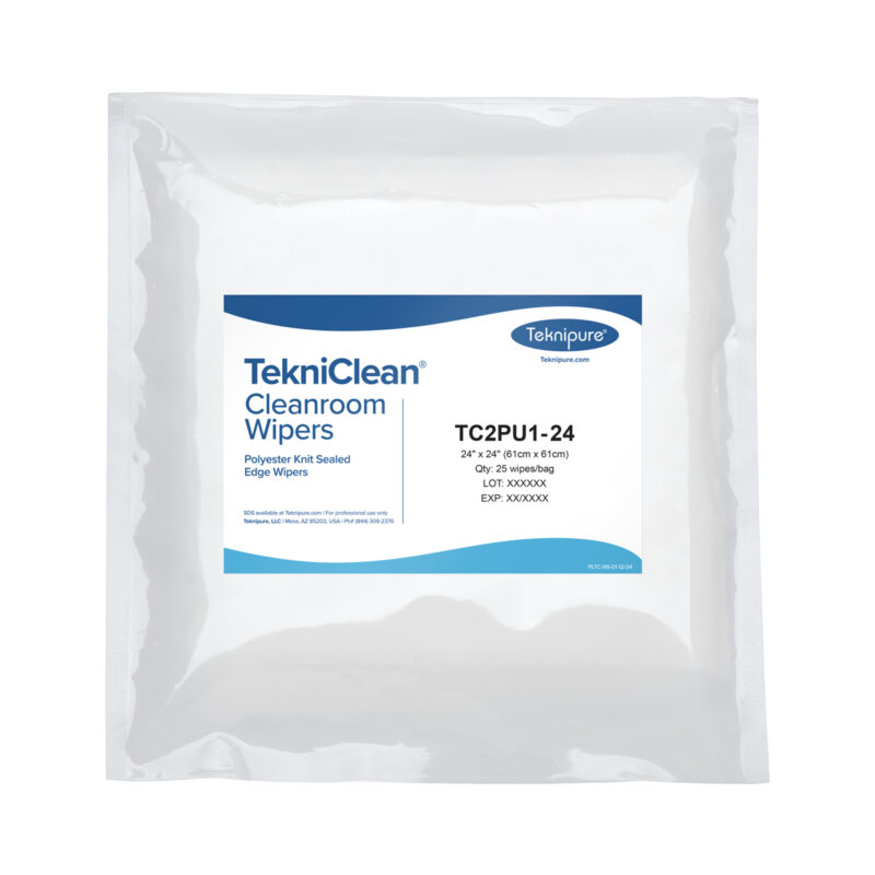 TekniClean® Polyester Knit Wiper, Sealed Edge, 24"x24"