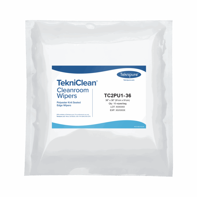 TekniClean® Polyester Knit Wiper, Sealed Edge, 36"x36"