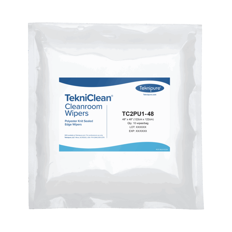 TekniClean® Polyester Knit Wiper, Sealed Edge, 48"x48"