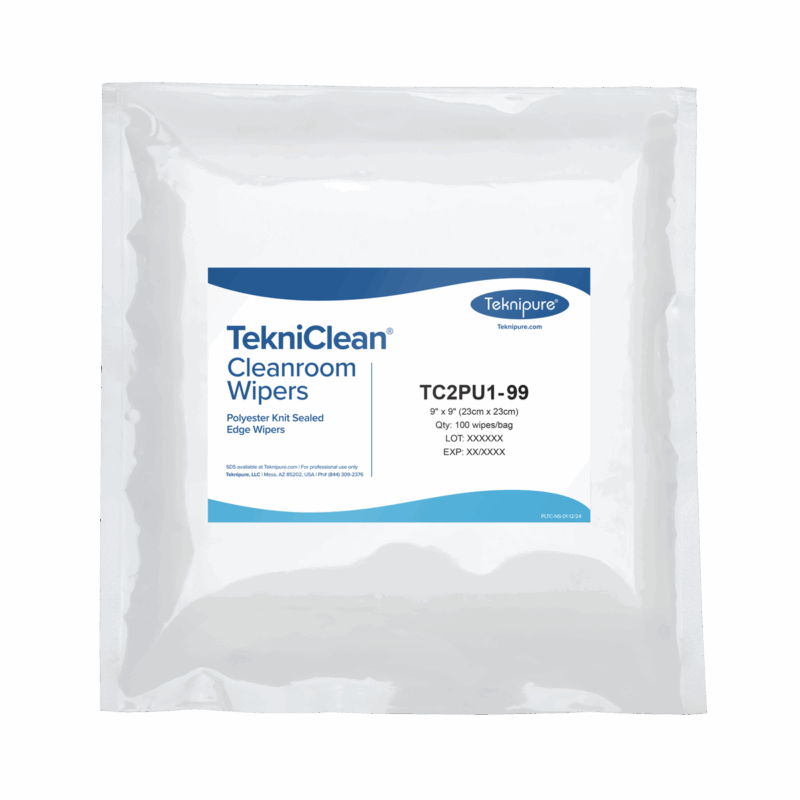 TekniClean® Polyester Knit Wiper, Sealed Edge, 9"x9"