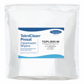 TekniClean® Presat Polyester Knit Wiper, Sealed Edge, 85% IPA, 9"x9"