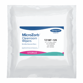 MicroZorb™ Sterile Microfiber Nonwoven Cleanroom Wipers, 12"x12"