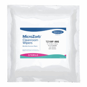 MicroZorb™ Sterile Microfiber Nonwoven Cleanroom Wipers, 9"x9"