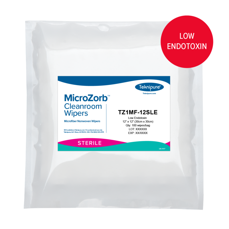 MicroZorb™ Sterile Microfiber Nonwoven Cleanroom Wipers, LE, 12"x12"