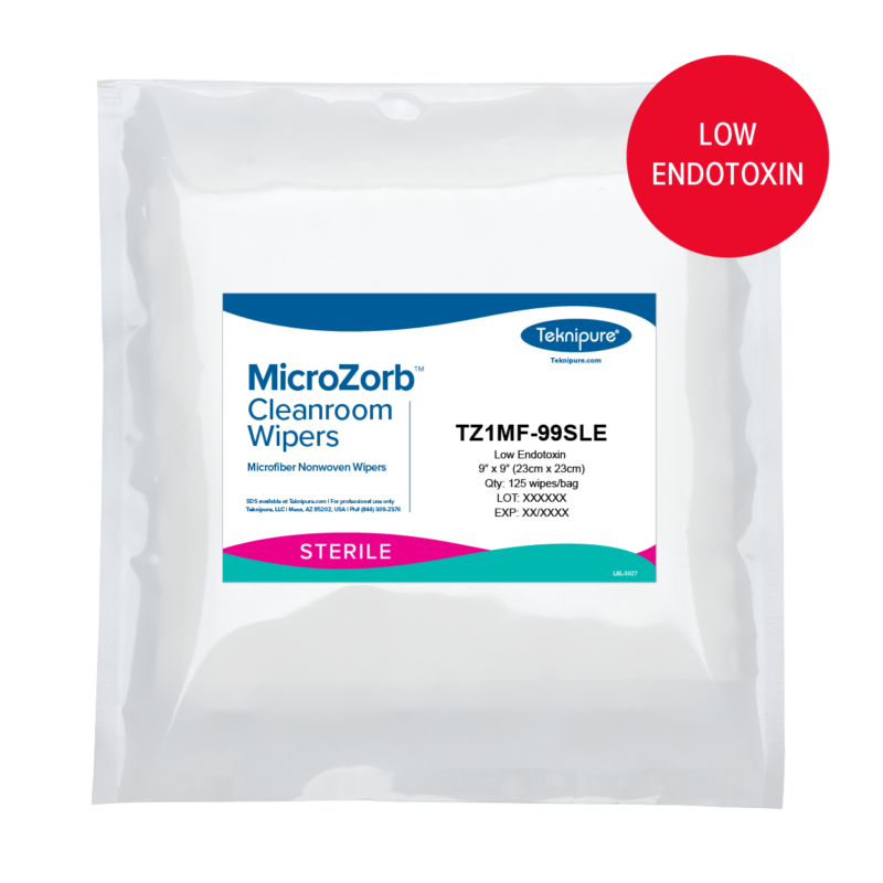 MicroZorb™ Sterile Microfiber Nonwoven Cleanroom Wipers, LE, 9"x9"