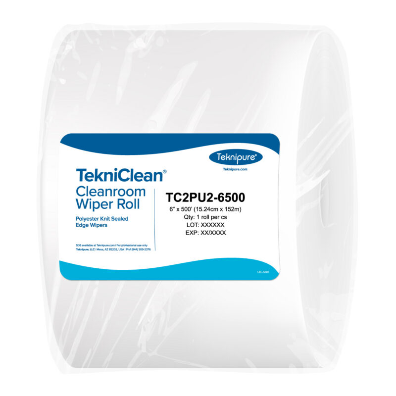 TekniClean® Polyester Knit Wiper Roll, Sealed Edge, 6"x500'