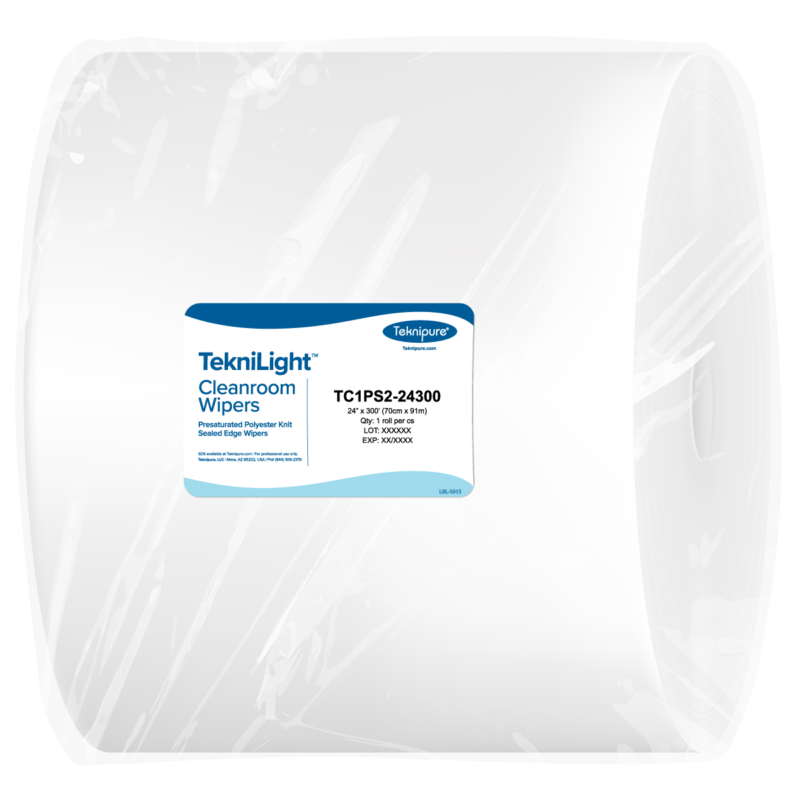 TekniLight™ Polyester Knit Wiper Roll, Sealed Edge, 24"x 300', PVC Core