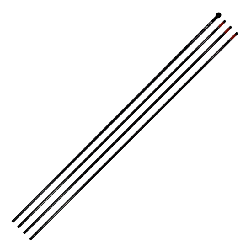 Four black pencils with brown erasers arranged diagonally across the frame