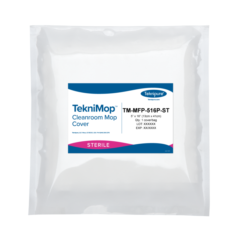 TekniMop™ Sterile Microfiber Knit Pocket Mop Cover, Integr Pad, 5"x16"