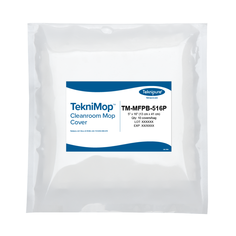 TekniMop™ Microfiber Knit Pocket Mop Cover, 5"x16", Blue