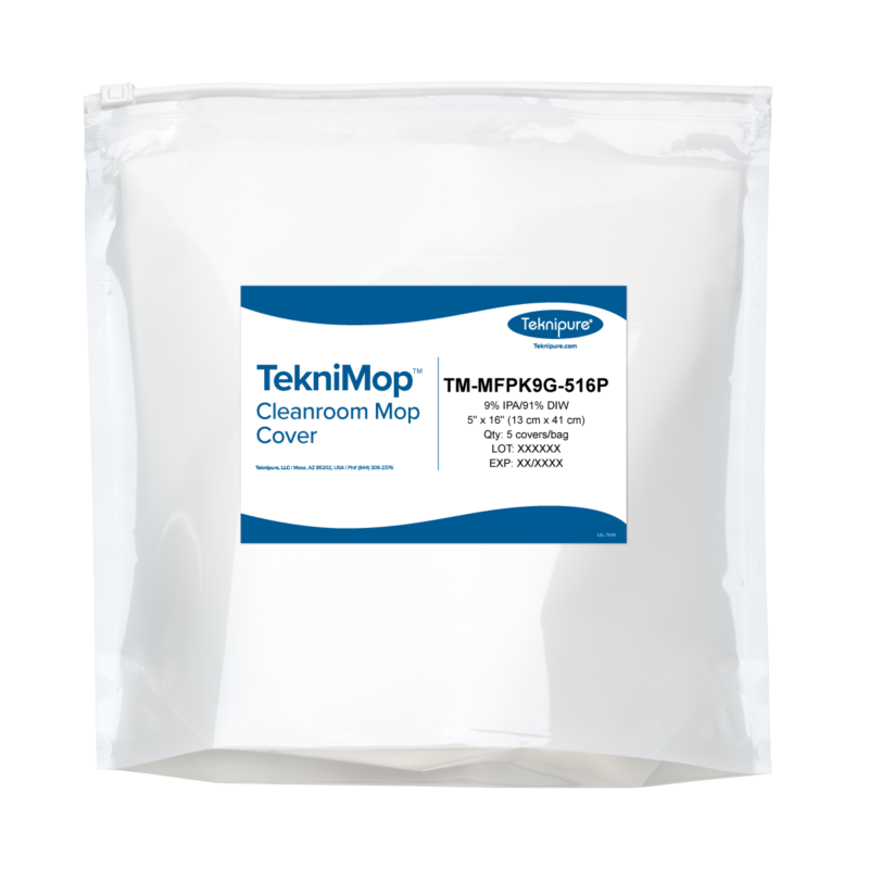 TekniMop™ Microfiber Knit Mop Cover, Integrated Pad, 5″x16″, 9% IPA