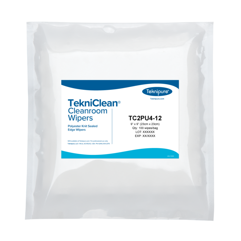 TekniClean® HW Polyester Knit Wiper, Sealed Edge, 12”x12"